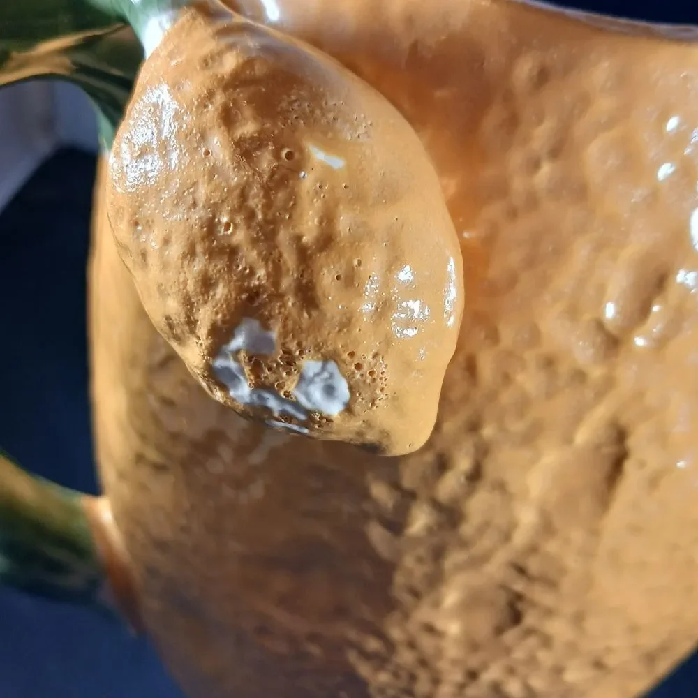 Antique Majolica Style Ceramic Lemonade Pitcher